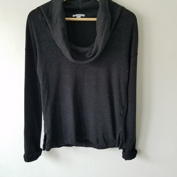 James Perse Cowl Neck Supima Longsleeve Pull-over Sweater - Picture 4 of 11
